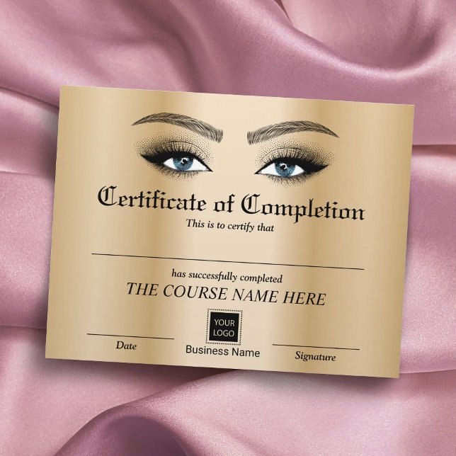 Lash Brows Salon Certificate Completion Award (Skapare uppladdad)