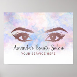Lash & Brows Salon Makeup Artist Watercolor Poster