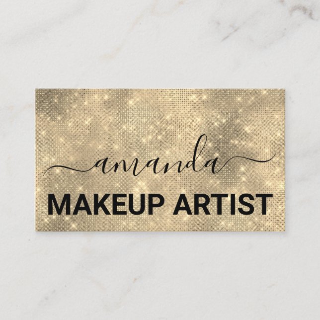 Lash Care Makeup Logotyp Abstrakt Guld Spark Visitkort (Framsida)