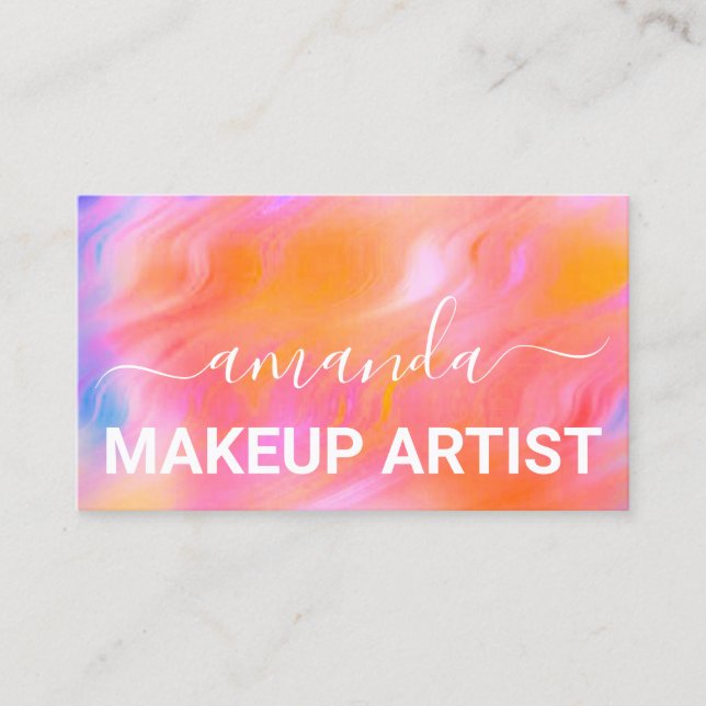 Lash Care Makeup-Logotyp - målad holograf Visitkort (Framsida)