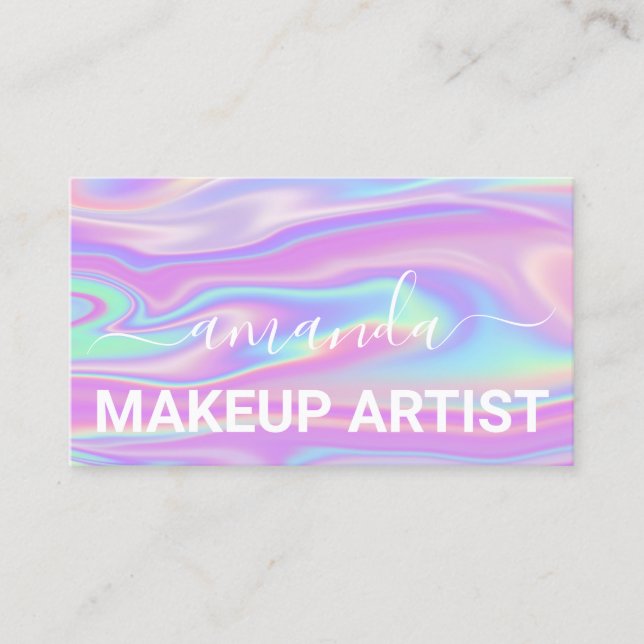 Lash Care Makeup-Logotyp Paskriven Holografisk bil Visitkort (Framsida)