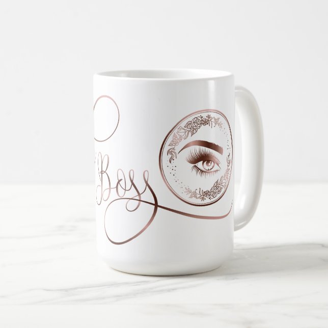 Lash Chef Makeup Eyebrow Lash Ro Guld Blommigt Kaffemugg (Framsida höger)