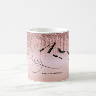 Lash Chef Makeup Eyebrow Öga Lash Drickning Guld Kaffemugg