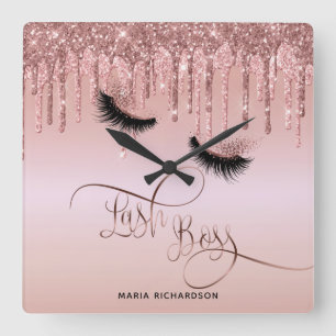 Lash Chef Makeup Eyebrow Ögon Lash Dricks Guld Fyrkantig Klocka