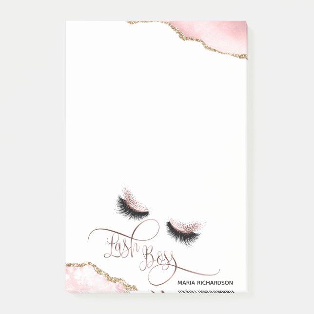 Lash Chef Makeup Eyebrow Ögon lider av  rosa Post-it Block (Framsida)