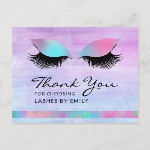 Lash-Chic för trendig Modern Iridescent Tack Vykort