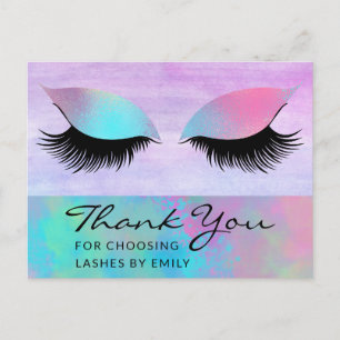 Lash-Chic för trendig Modern Iridescent Tack Vykort