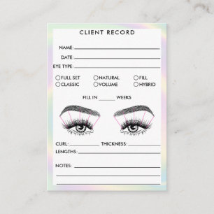 Lash Client Record Add Logotyp Holograph Business Visitkort