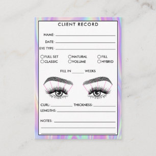 Lash Client Record Add Logotyp Holograph Business Visitkort
