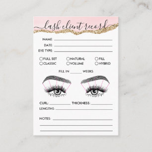 Lash Client Record Add Logotyp  Rosa Agate Busin Visitkort
