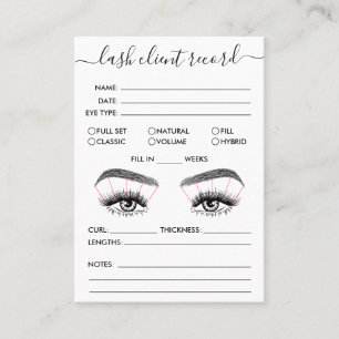 Lash Client Record Add Logotyp Simple Modern Minim Visitkort