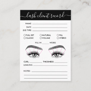 Lash Client Record Add Logotyp Simple Modern Minim Visitkort