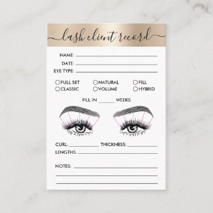 Lash Client Record Add Logotyp Simple Modern Minim Visitkort