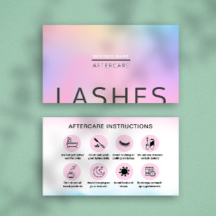 Lash Client Rosa Holograph efter serviceinstruktio Visitkort