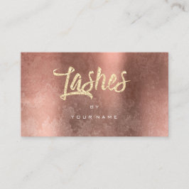 Lash Copper Grungy Faux Glitter Typograph Makeup Visitkort