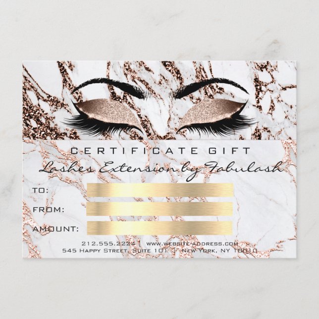 Lash Copper Marble Makeup Artist Certificate Gift (Framsida)