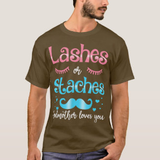 Lash eller Stache Godmor Kärlek Du Gender Revea T Shirt