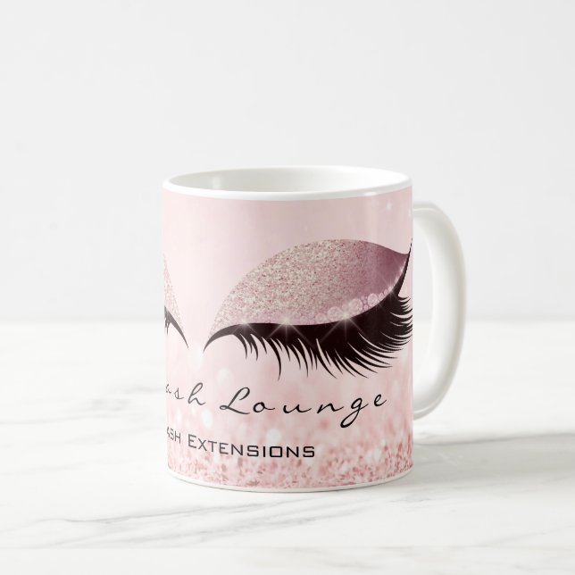 Lash Exention Beauty Studio Ro Öga Glitter Kaffemugg (Framsida höger)