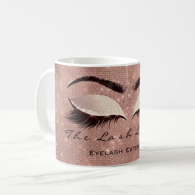 Lash Exention Beauty Studio  Spark Glitter Kaffemugg (Framsida vänster)