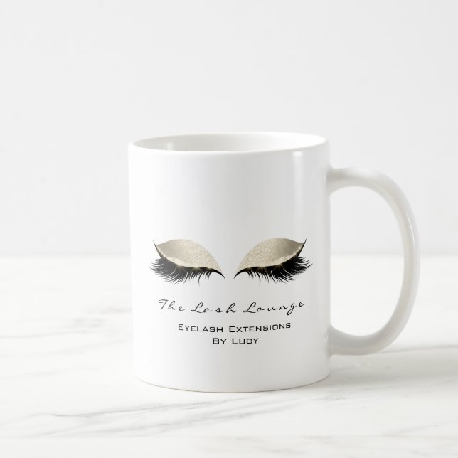 Lash Extension Beauty Studio Ivory Öga White Kaffemugg (Höger)