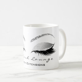 Lash Extension Confetti Studio White Silver Grått Kaffemugg