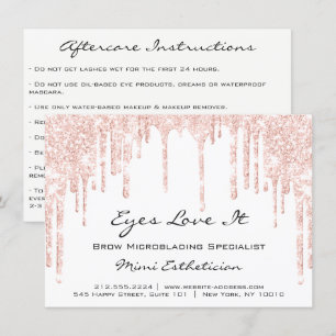Lash Extension Efterhand Instruction Spark Glitter Inbjudningar