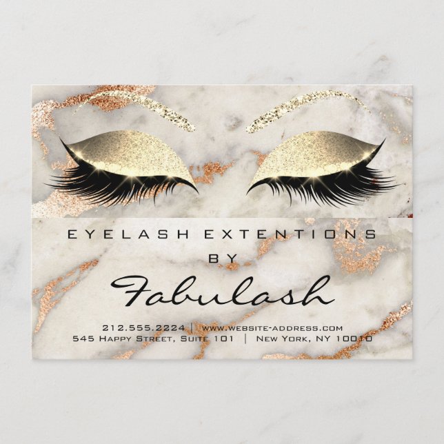 Lash Extension Efterhand Instruktion Koppar Marbl (Framsida)