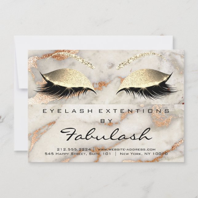 Lash Extension Efterhand Instruktion Koppar Marbl (Framsida)