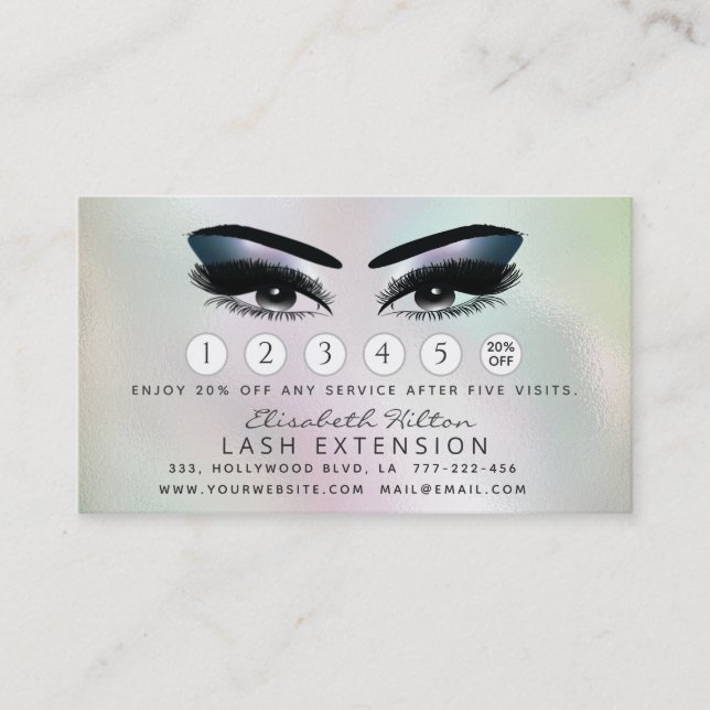 Lash Extension Efterhand Instruktioner, diagram Visitkort (Framsida)