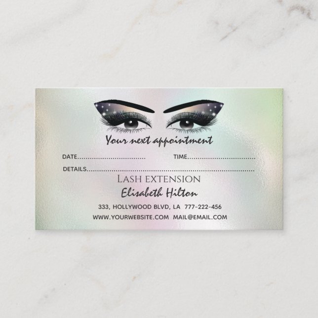 Lash Extension Efterhand Instruktioner lyx Visitkort (Framsida)