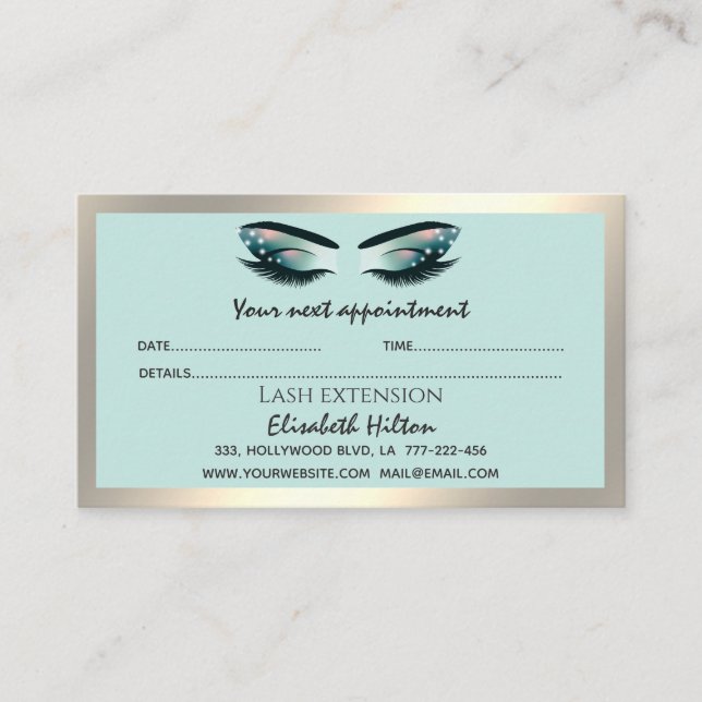 Lash Extension Efterhand Instruktioner lyx Visitkort (Framsida)