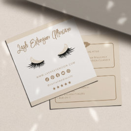 Lash Extension Efterhand Socialmedia Minimalist Fyrkantigt Visitkort