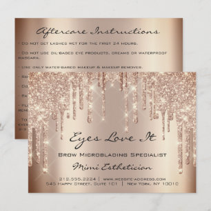Lash Extension Eftervård Instruction Skinn Glitter Inbjudningar