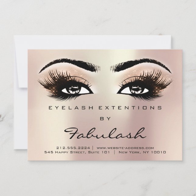 Lash Extension Eftervård Instruktioner för Ro Guld (Framsida)