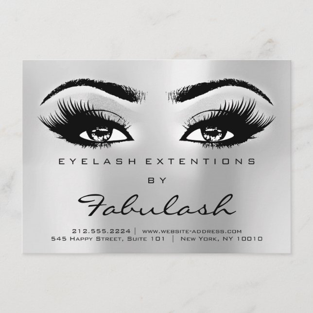 Lash Extension Eftervård Instruktioner för Silver  (Framsida)