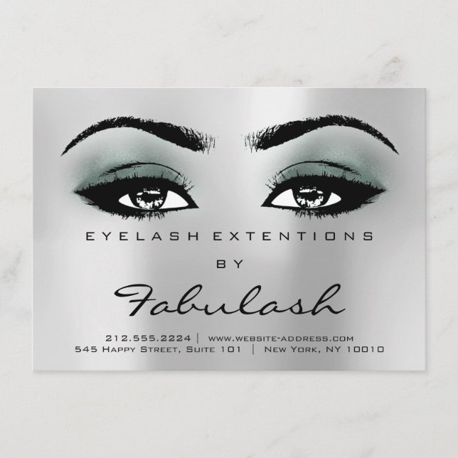 Lash Extension Eftervård Instruktioner för Silver  (Framsida)