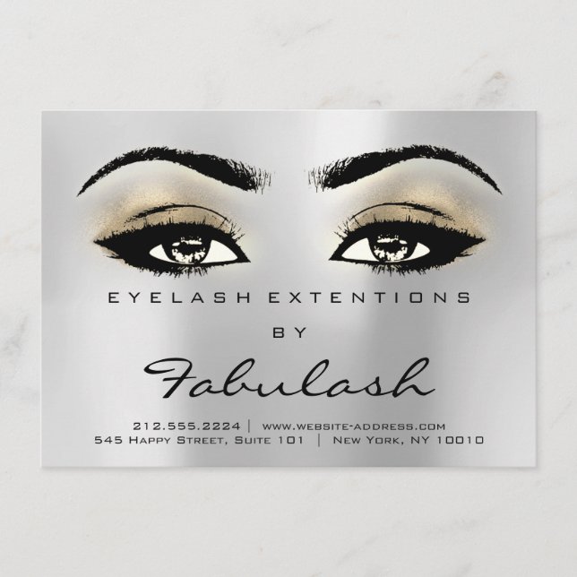 Lash Extension Eftervård Instruktioner för Silver  (Framsida)