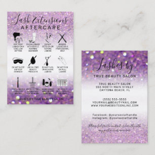 Lash Extension Lash Extension för Lilac Lila Glitt Visitkort