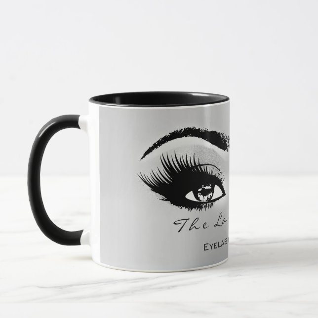 Lash Extension Makeup Artist Studio Silver Grått Mugg (Vänster)
