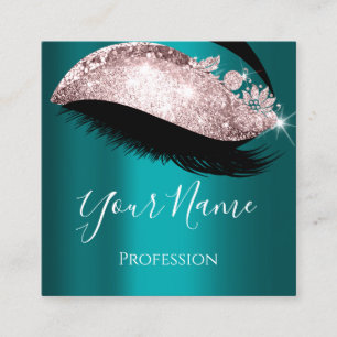 Lash Extension Makeup Artist Teal Ro Fyrkantigt Visitkort