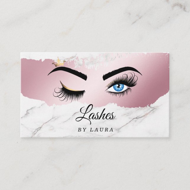 Lash Extension Makeup Artist Wink Öga Visitkort (Framsida)