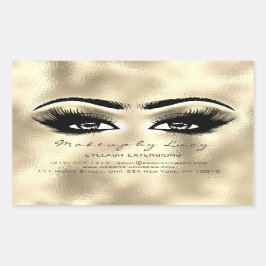Lash Extension Makeup Beauty Golden Öga Glitter Rektangulärt Klistermärke