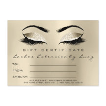 Lash Extension Makeup Certificate Gift Ivory