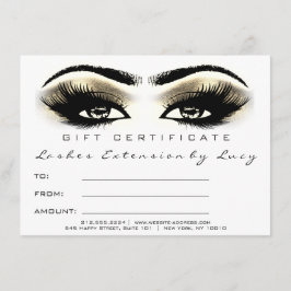 Lash Extension Makeup-certifikat Gift Guld White