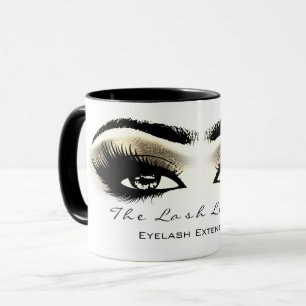 Lash Extension Makeup Studio Guld Ögon White Mugg