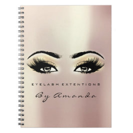 Lash Extension Öga Makeup Artist Champaigne Anteckningsbok