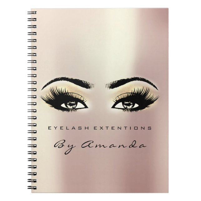 Lash Extension Öga Makeup Artist Champaigne Anteckningsbok (Framsidan)