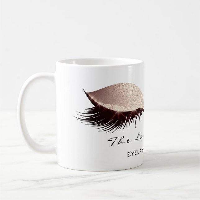 Lash Extension Öga Makeup Artist Studio  Kaffemugg (Vänster)