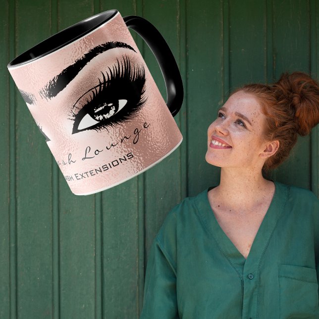 Lash Extension Öga Makeup Artist Studio Ro Guld Mugg (Lash Extension Eye Makeup Artist Studio Rose Gold Mug)
