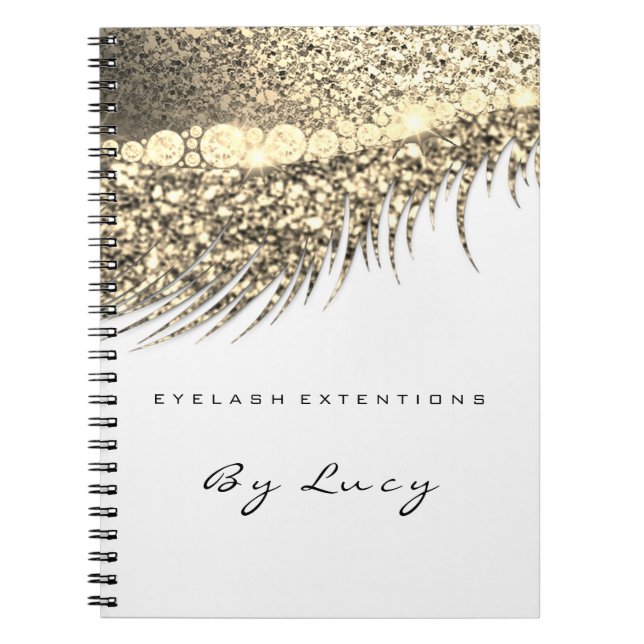Lash Extension Öga Makeup Artist White Guld Anteckningsbok (Framsidan)
